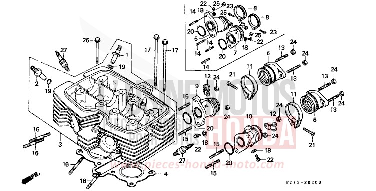 ZYLINDERKOPF von CB1300 Super Bold'or ABS TRAD BLUE METALLIC (PB171) von 1982